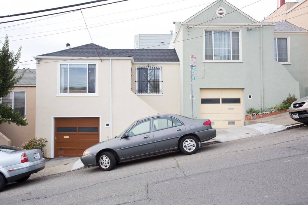 Front of house and garage on Baden street