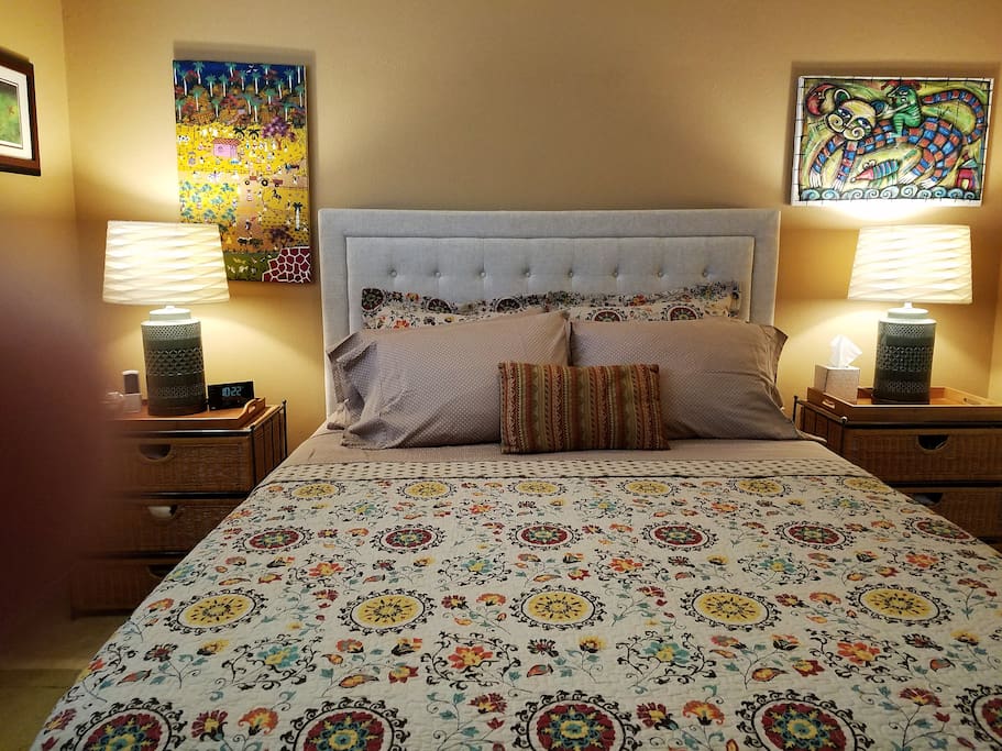 Art from Texan artists as well as art collected from my travels adorns the walls of the entire suite.