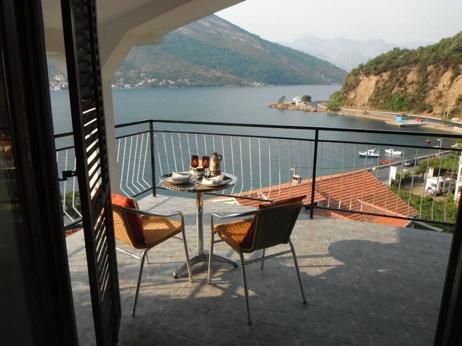 dining on the balcony amazing views near coast