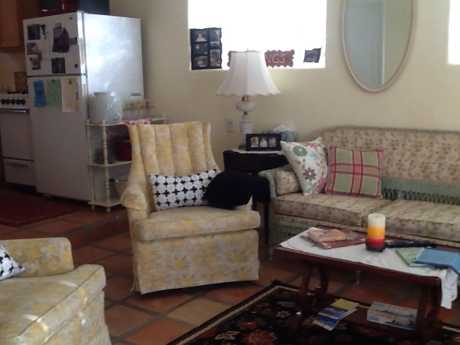 View of living area.