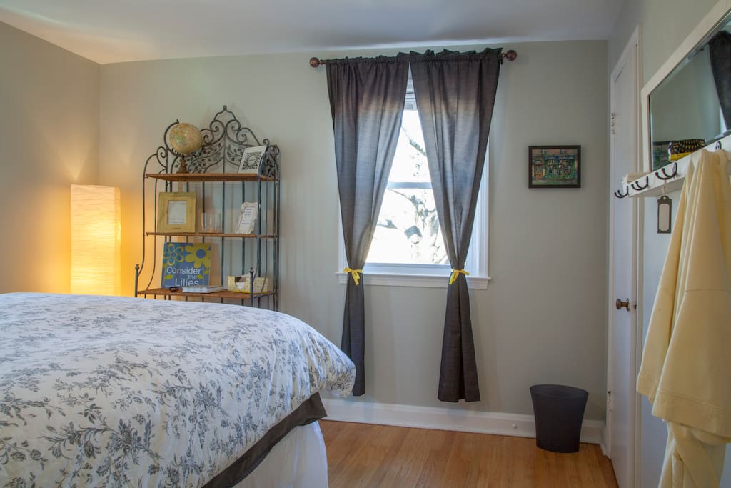 Queen-sized Temperpedic memory-foam mattress and feather comforter for a restful night's sleep