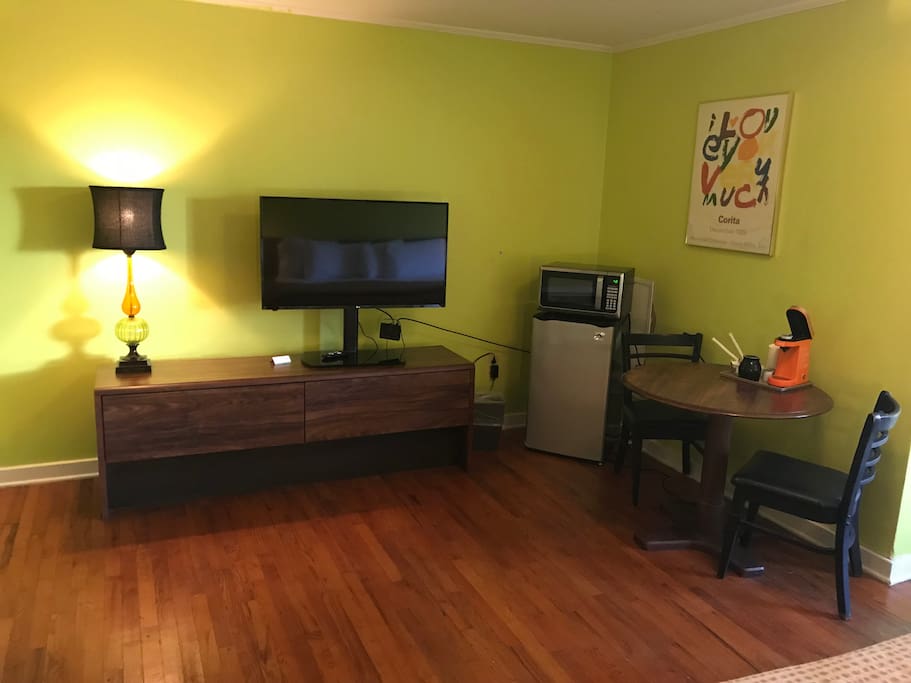 Each room has a microwave and mini-fridge.