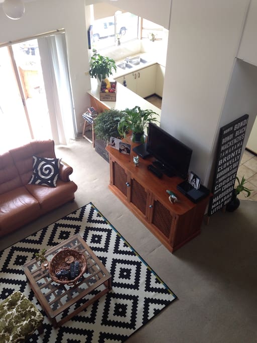 The living room from the loft