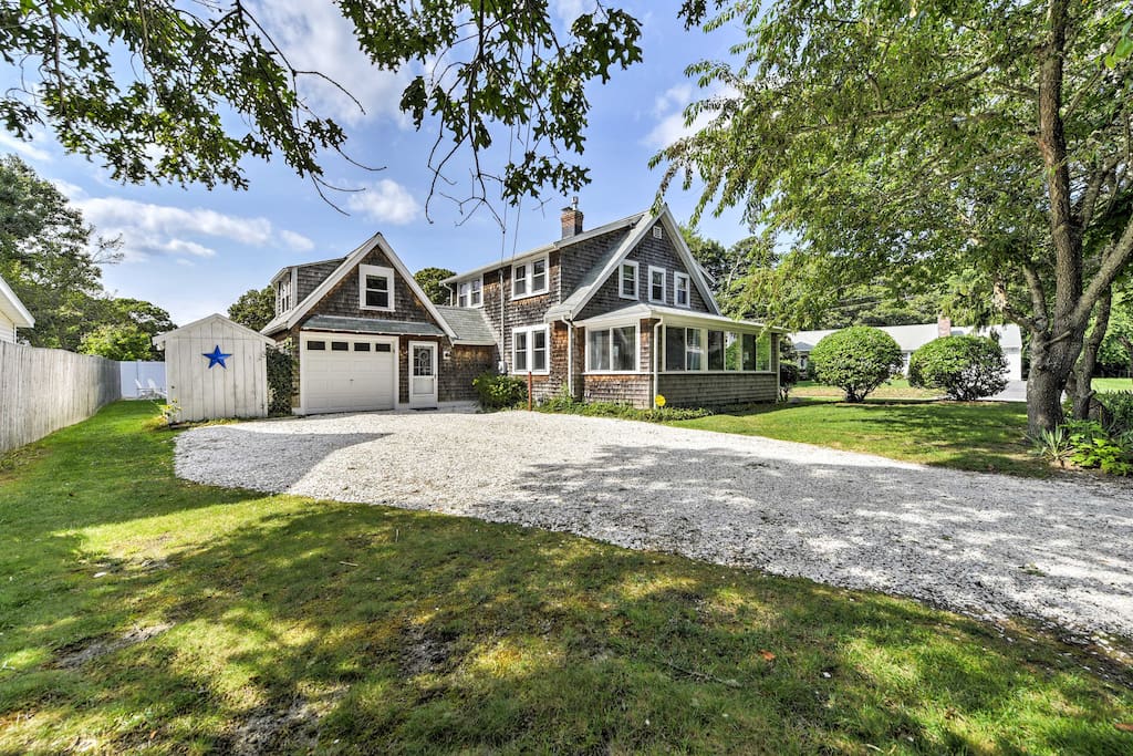 The home features a spacious backyard area.