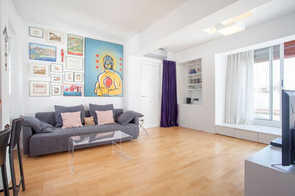 Living room area with access to the terrace