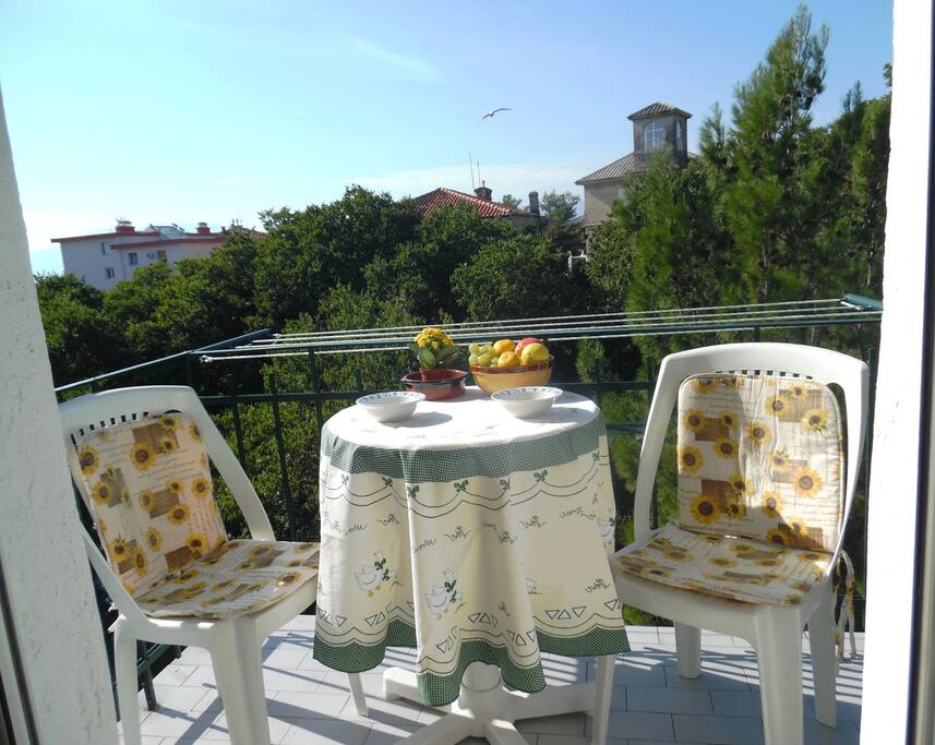Balcony with a view on the sea