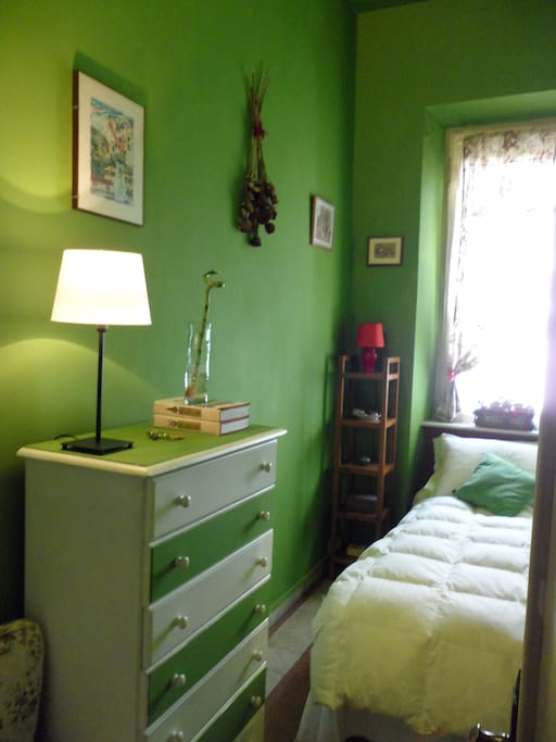 cozy green single room