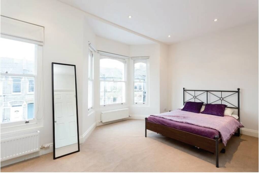 Double bed in master bedroom