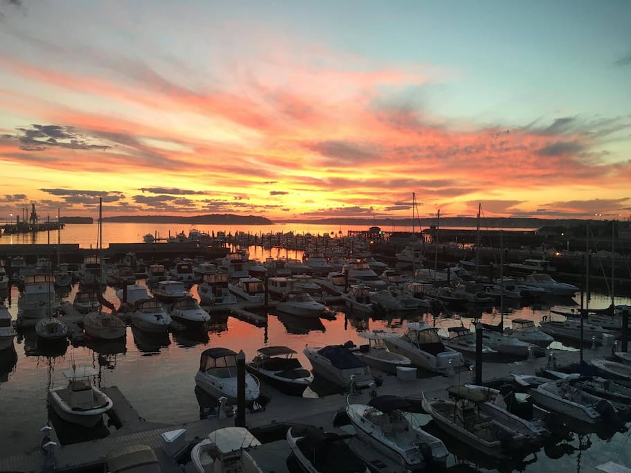 Sunrise on beautiful Casco Bay from YOUR wakeup spot.