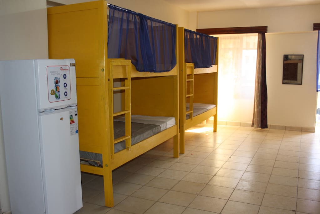 The bunk beds that are located within the room- mattresses are very comfortable and thick