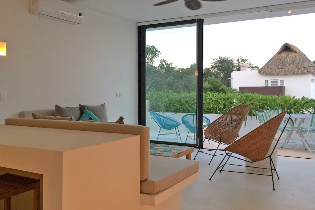 living opens to private terrace