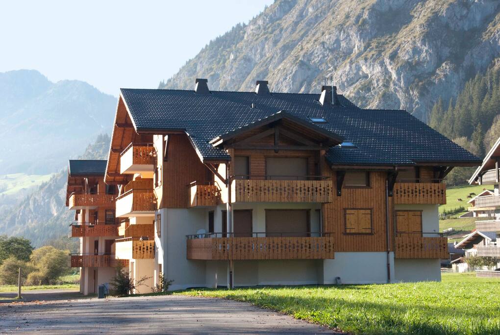The apartment is the entire top floor of this newly built chalet building (containing 7 apartments)