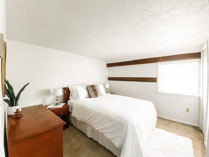 Bedroom two is on the second floor and features a comfortable queen-sized bed!
