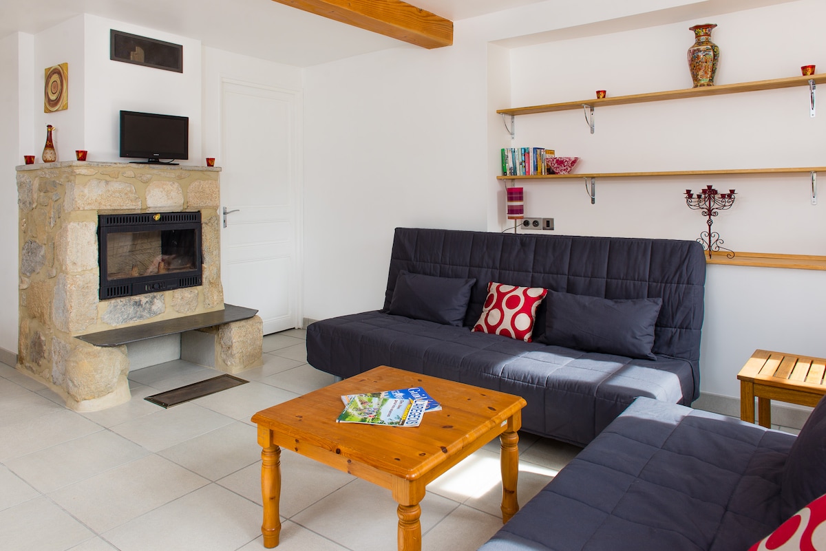 Lounge with real log fire