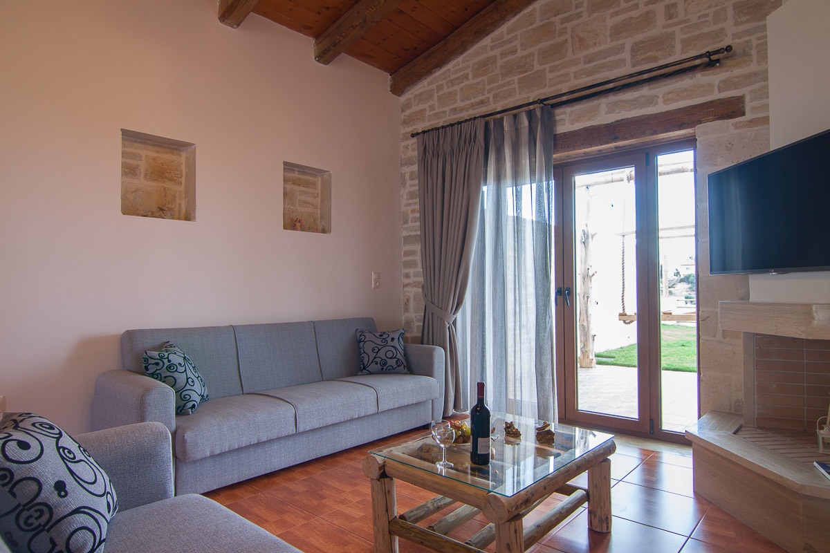 Double doors in the living room area lead directly to the terrace and pool!