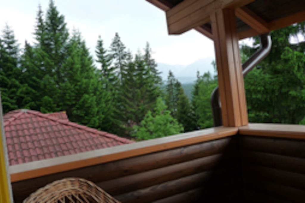 Balcony with view at the atic