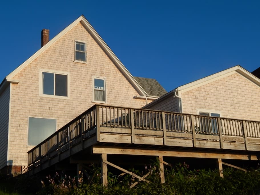 View of the house and deck from the ocean side