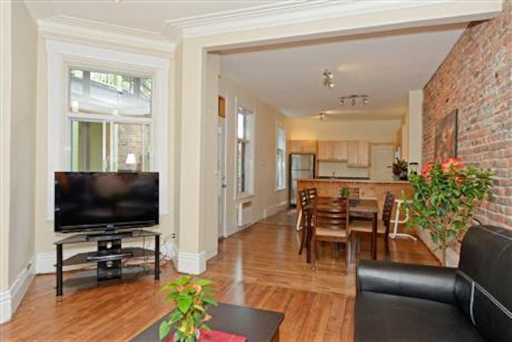 Open space living and dining area