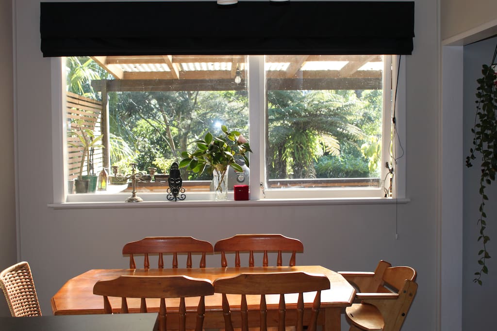 view into the bush from dining area