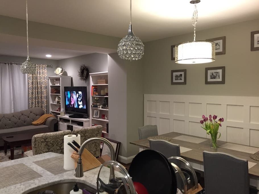 Living and dining room open concept.