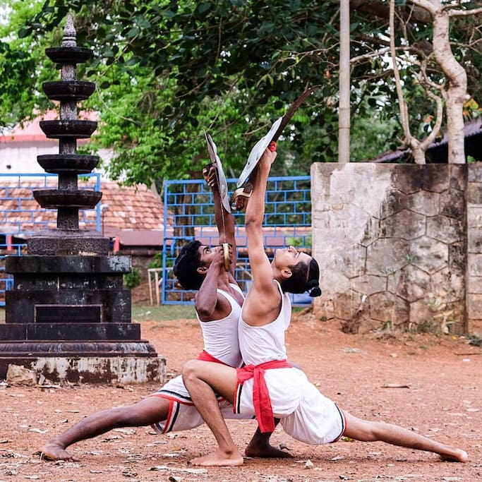 Martial arts practice at the site