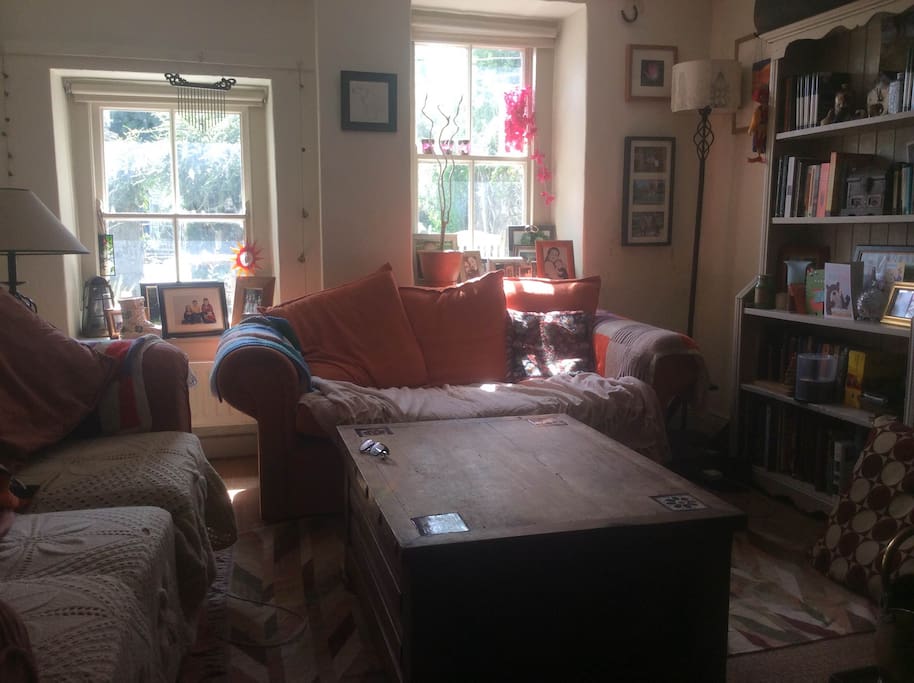 Sitting room with stove & TV