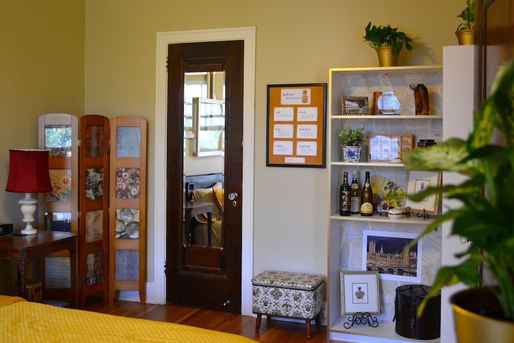 An endless supply of eclectic bits and bobs from our travels for your enjoyment, plus a coffee and tea station in the room.