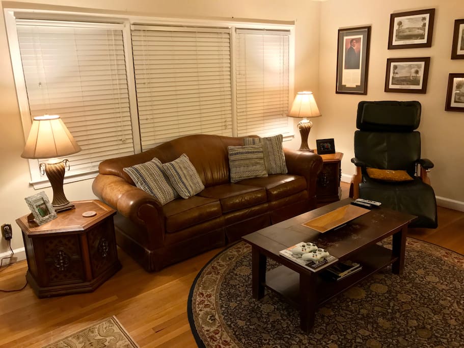 Living Room - Fireplace and 60" TV
