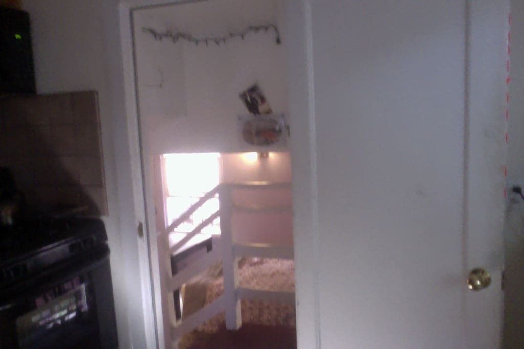 View of the basement from the kitchen that it's connected to.