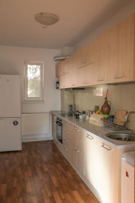 the kitchen