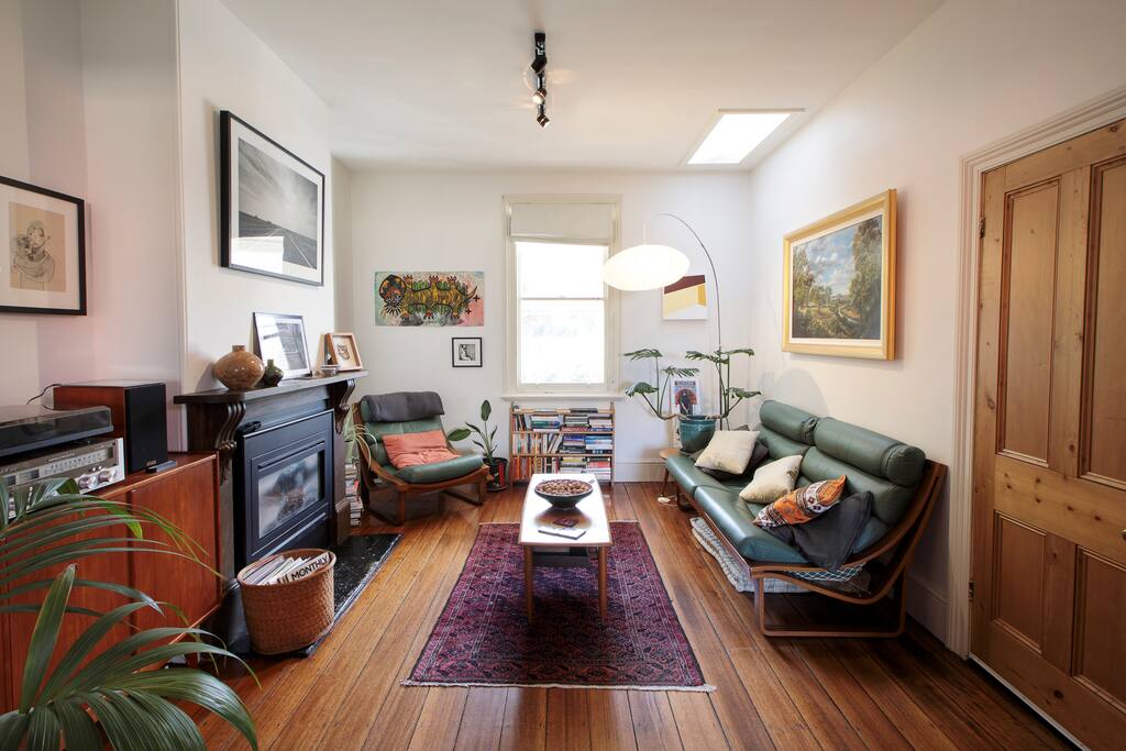 Living area with gas fireplace