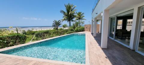 Beachfront House with Heated Pool