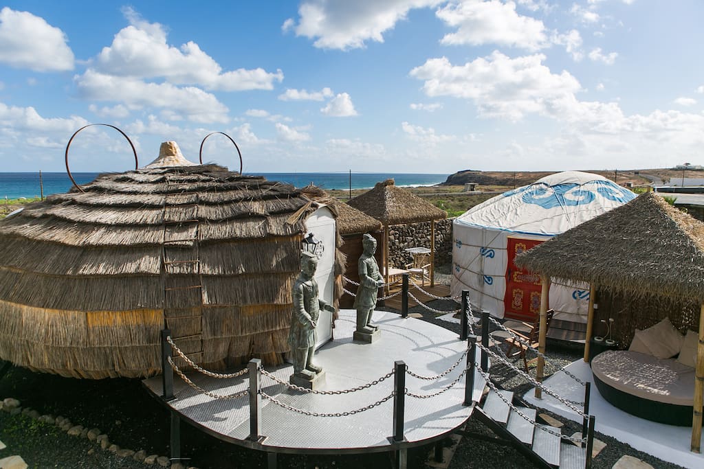 Eco Beach Yurt, palm pod and yurt