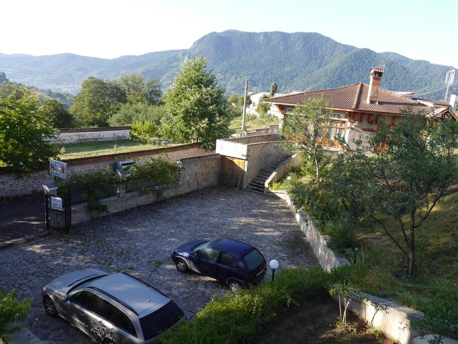 View to the parking from one of the rooms
