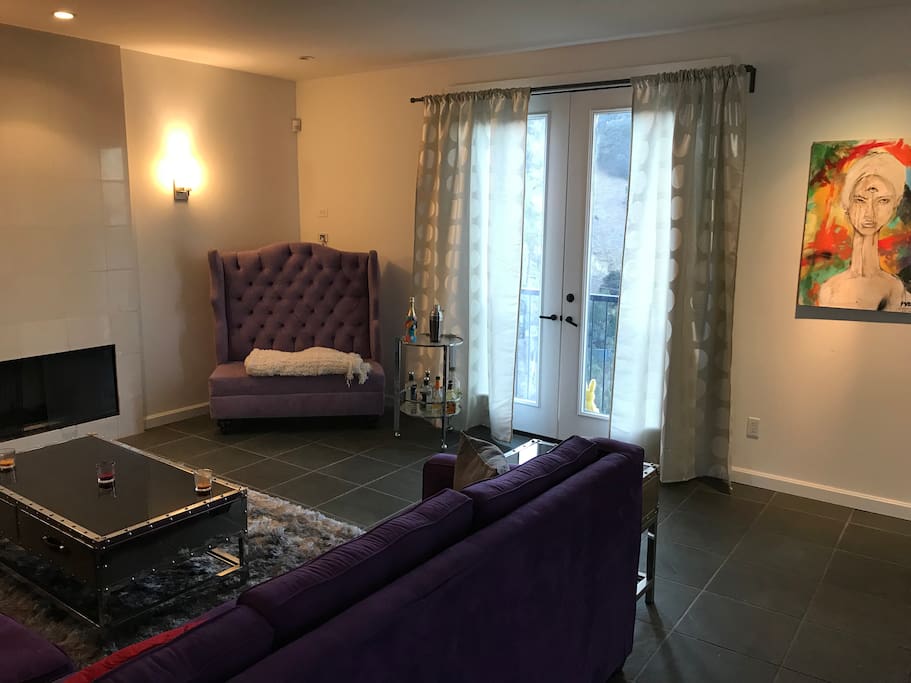 Purple Room with Patio View