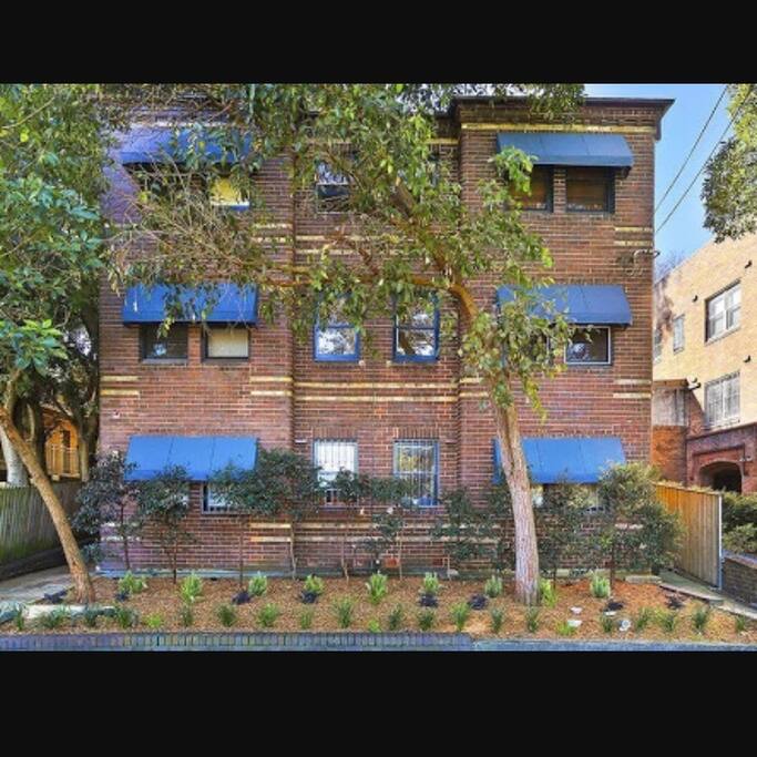 Front of apartment block