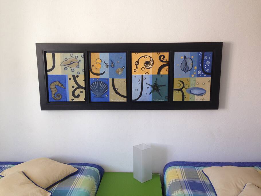 Apartamento decorado com pintura original