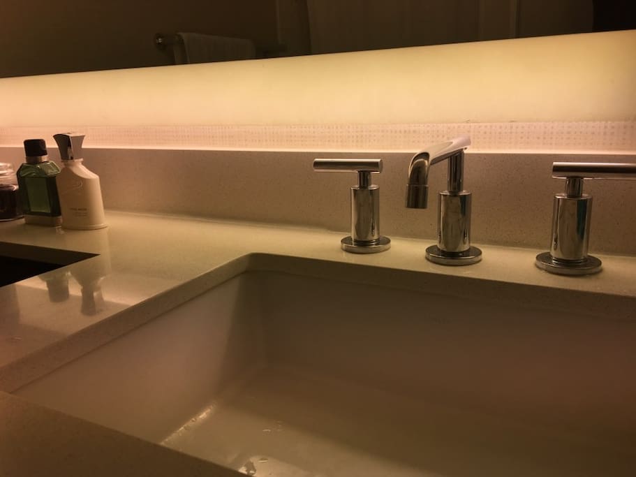 Fully renovated bathroom.