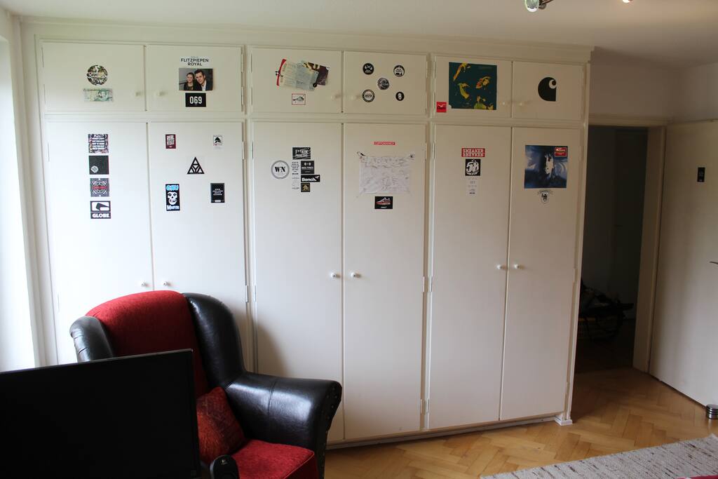 big integrated wall unit with lots of space