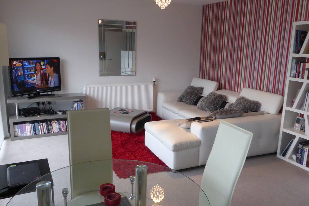 Super comfy open plan lounge area