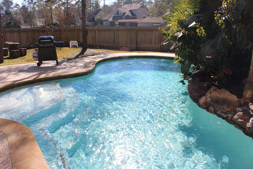 Heated pool and big backyard