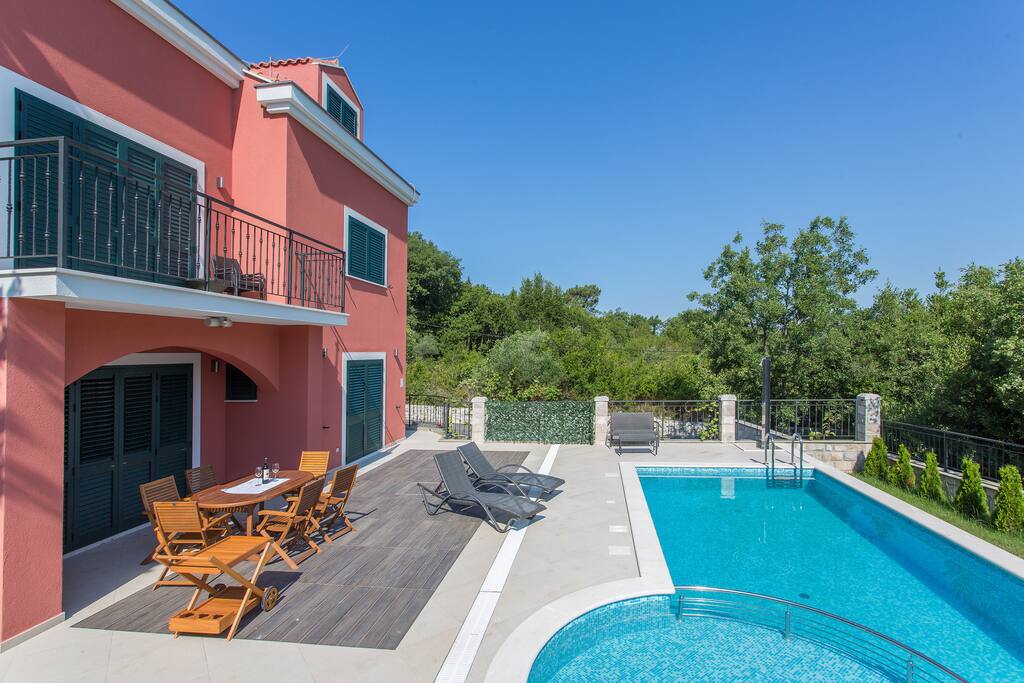 Villa and Pool Area