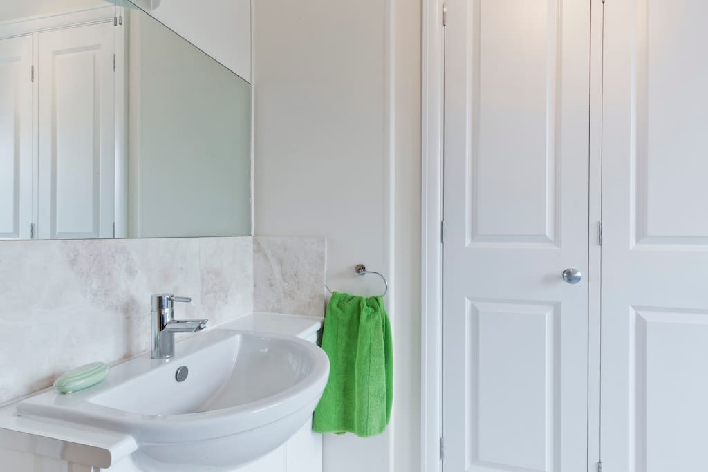 The bedroom comes with its own private sink.