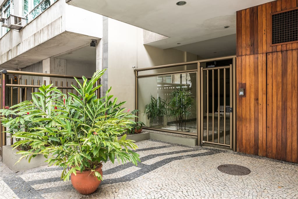 The entrance to the building
