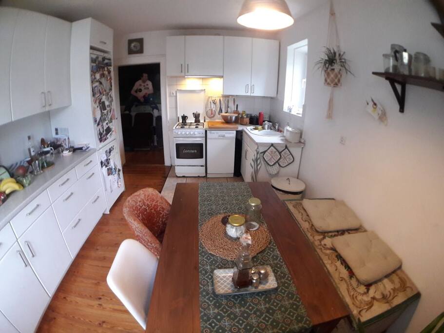 the kitchen