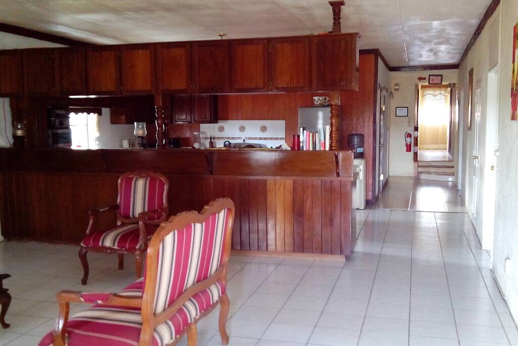 Entering the guesthouse