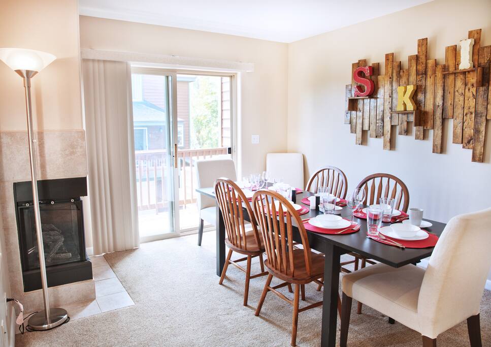 2nd Floor - Dining Area and Fireplace