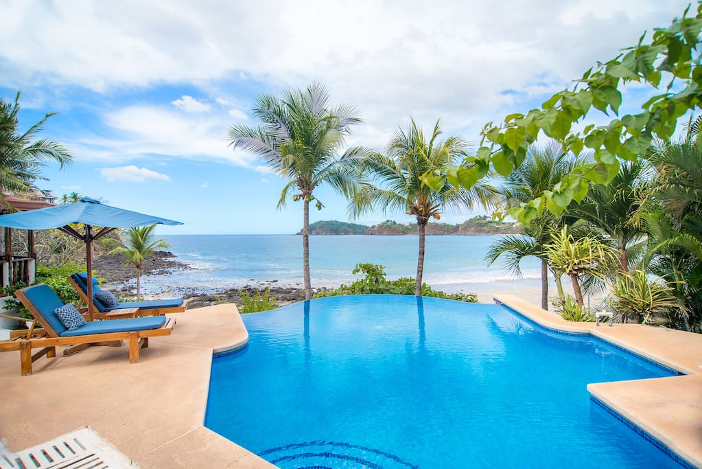 Infinity edge ocean view pool