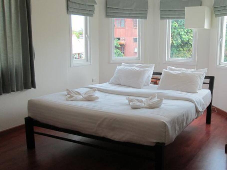 Second spacious bedroom with balcony and AC