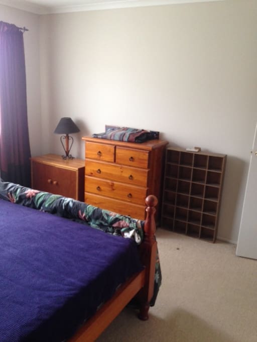 Plenty of extra storeage. Sunny and spacious room.